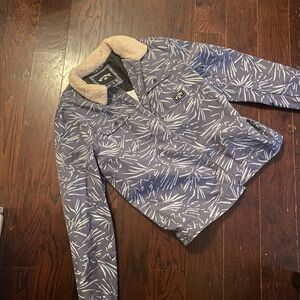 Billabong Blue Patterned Bomber Jacket